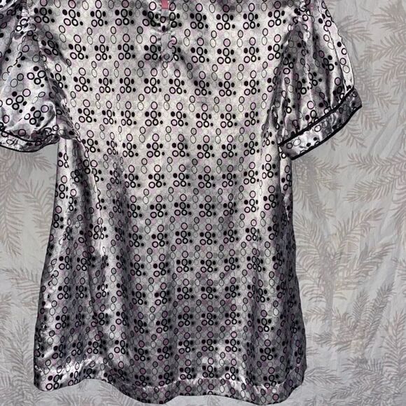 MOTHERHOOD MATERNITY SATIN grey-pink top Sz M - Picture 2 of 8